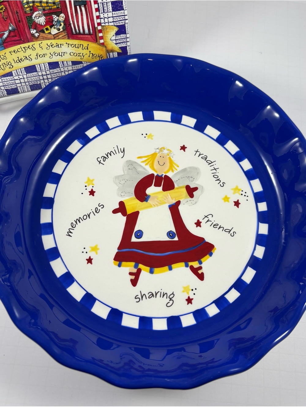 ANGEL PIE PLATE & COOKBOOK (GOOSE BERRY PATCH) - Picture 2 of 6